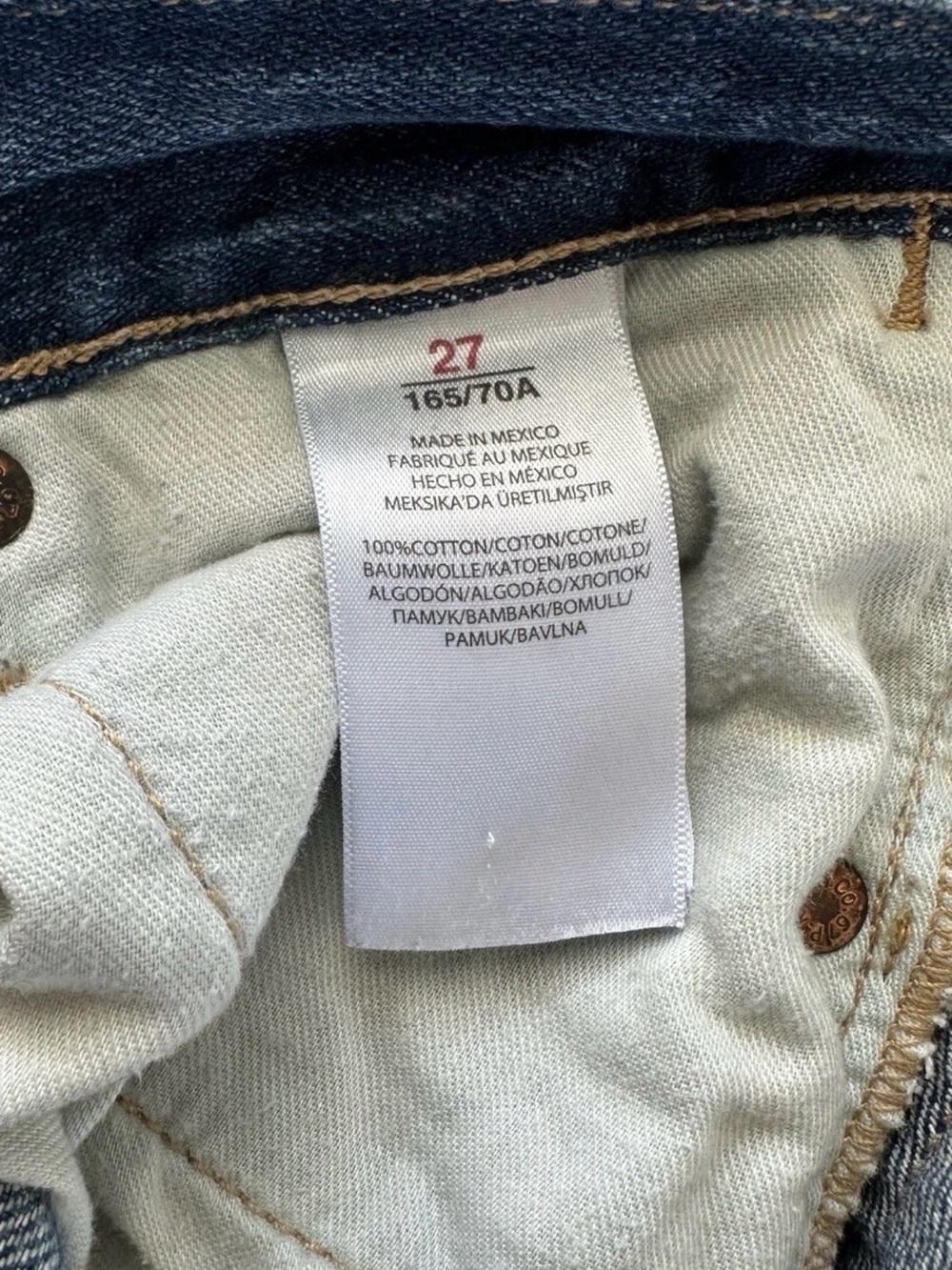 Polo by Ralph Lauren Blue Distressed Denim Shorts with Plaid Patches size 27 - Picture 9 of 10